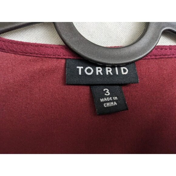 Torrid Dress Red Gauze Boho Skater Lined Flowy Bell Sleeve Womens Size 3X - Picture 7 of 16